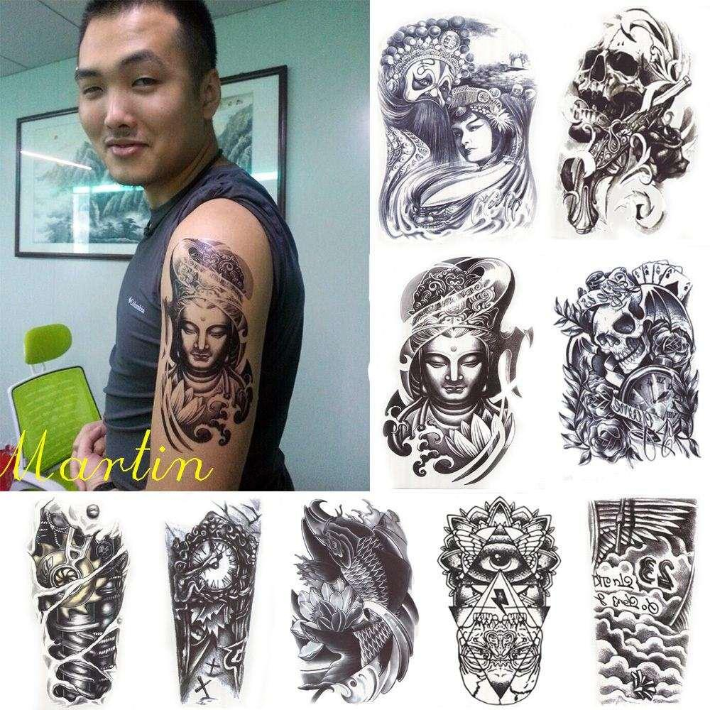 Black Death Skull Shoulder Tattoos Temporary Tatto Men Temporary within proportions 1000 X 1000