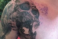 Black Ink Skull Tattoo On Shoulder for sizing 960 X 960