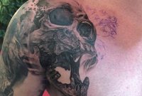 Black Ink Skull Tattoo On Shoulder with regard to sizing 960 X 960
