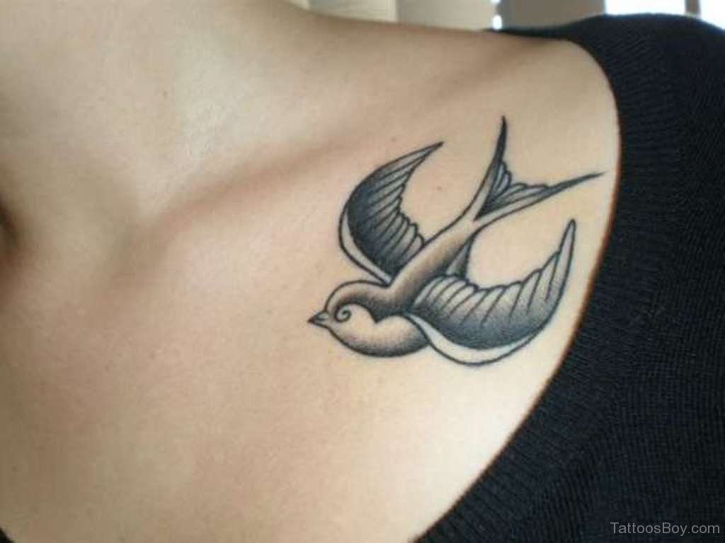 Black Ink Sparrow Tattoo On Shoulder Tattoo Designs Tattoo Pictures in proportions 1024 X 768