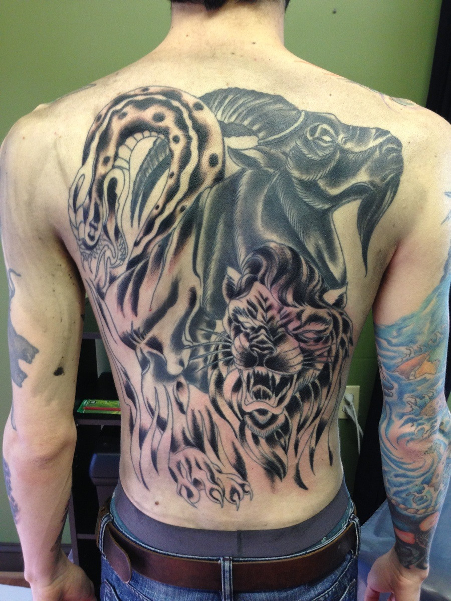 Black Lion Mens Back Tattoo Tattoomagz Tattoo Designs Ink with size 900 X 1200