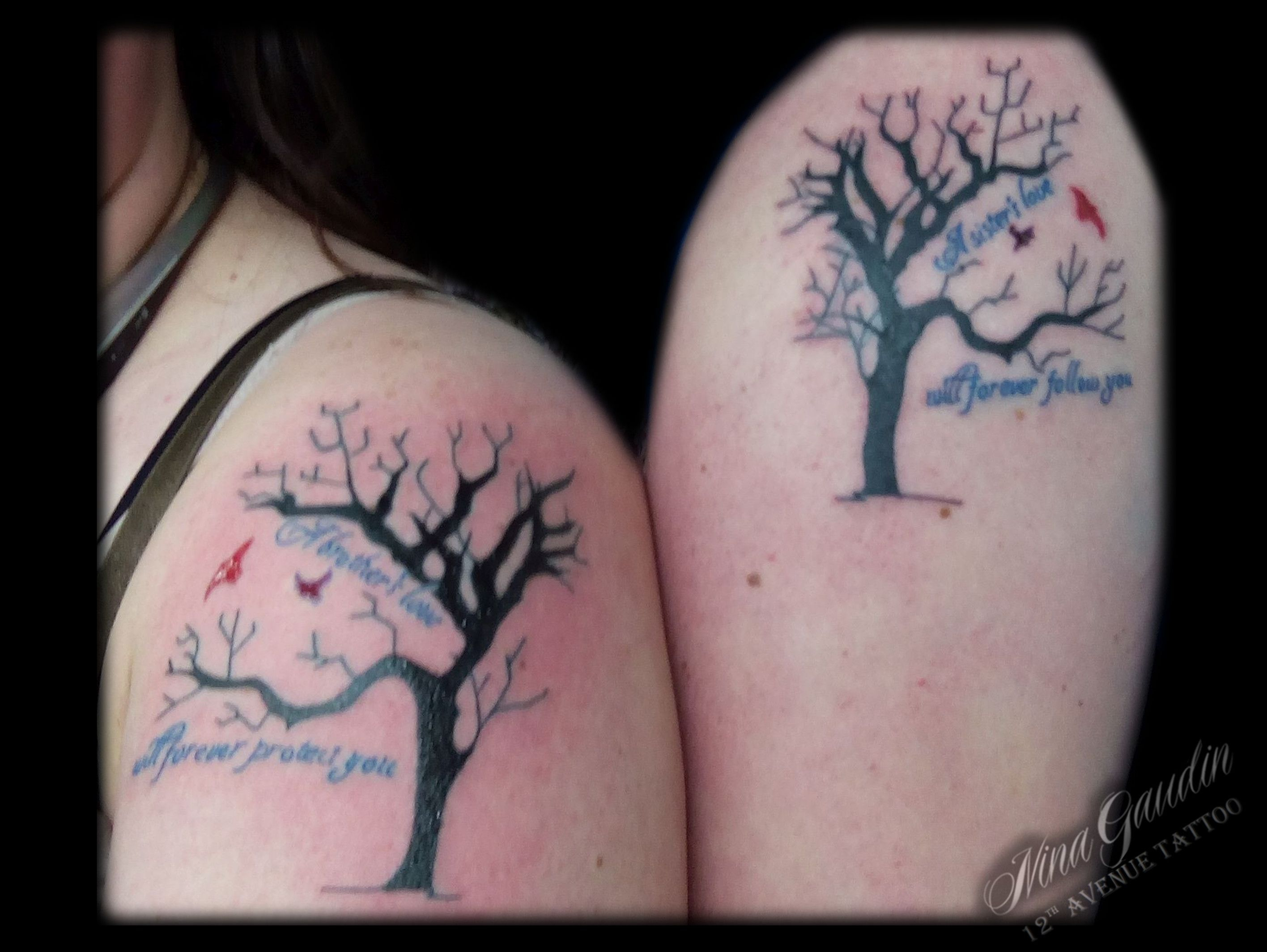 Brother Sister Tribute Family Tree Matching Black With Color Arm with regard to proportions 2832 X 2128