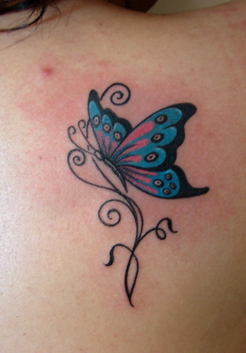 Butterfly Tattoos On Right Back Shoulder Tattoo Ideas inside measurements 800 X 1146