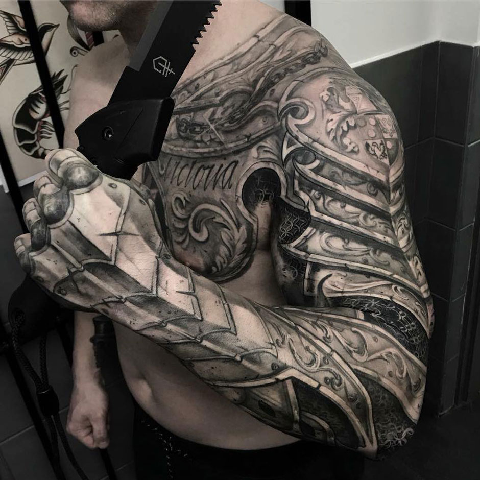 Chest Sleeve Armour Best Tattoo Design Ideas intended for measurements 940 X 940