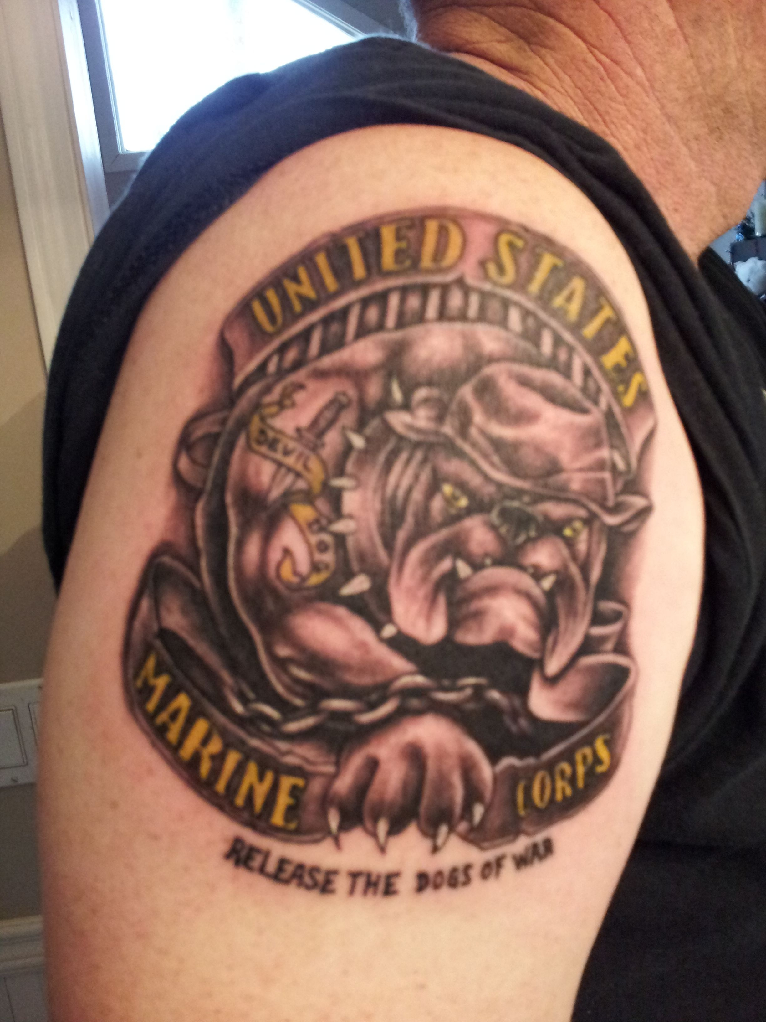 Chris Marine Corps Bulldog Tattoos Piercings Bulldog Tattoo with regard to proportions 2448 X 3264