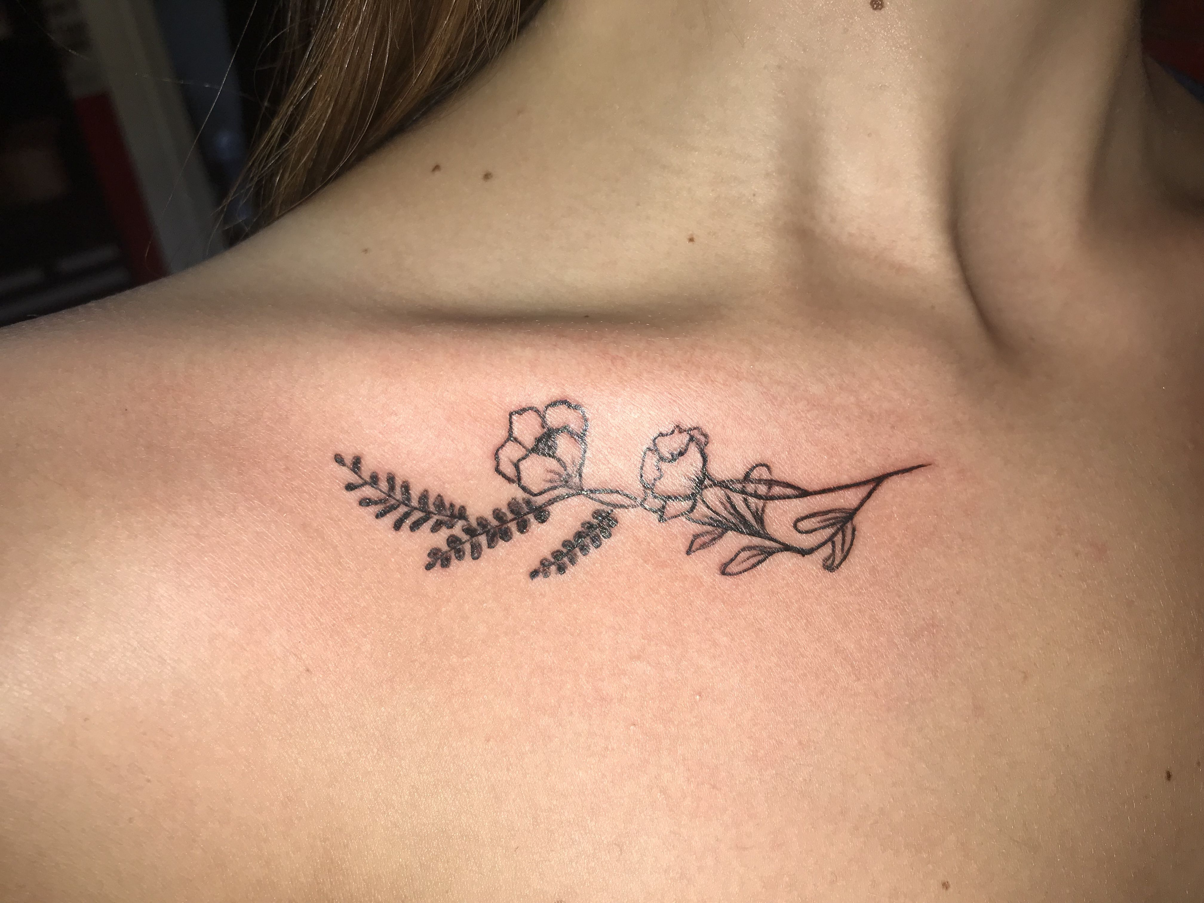 Collar Bone Flower Tattoo Simple And Small Tattoos Small Flower regarding proportions 4032 X 3024