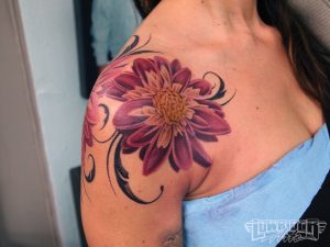 Colorful Rose Shoulder Tattoos Tattoos That Would Be Awesome To with dimensions 1600 X 1200