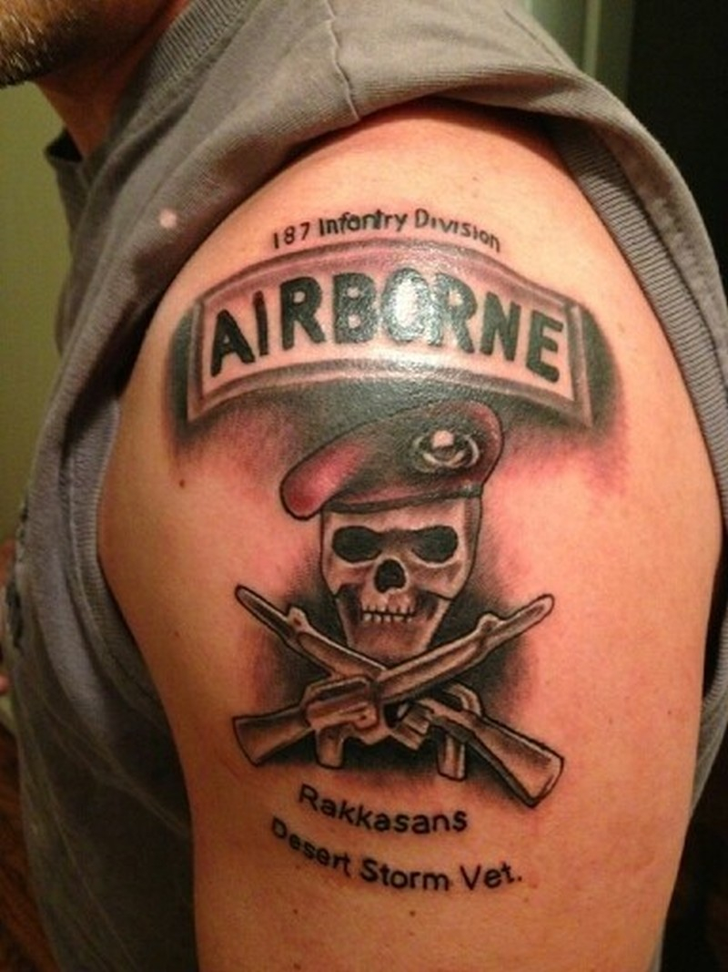 Coloured Symbol Of Us Army Tattoo On Shoulder Tattoos Book within measureme...