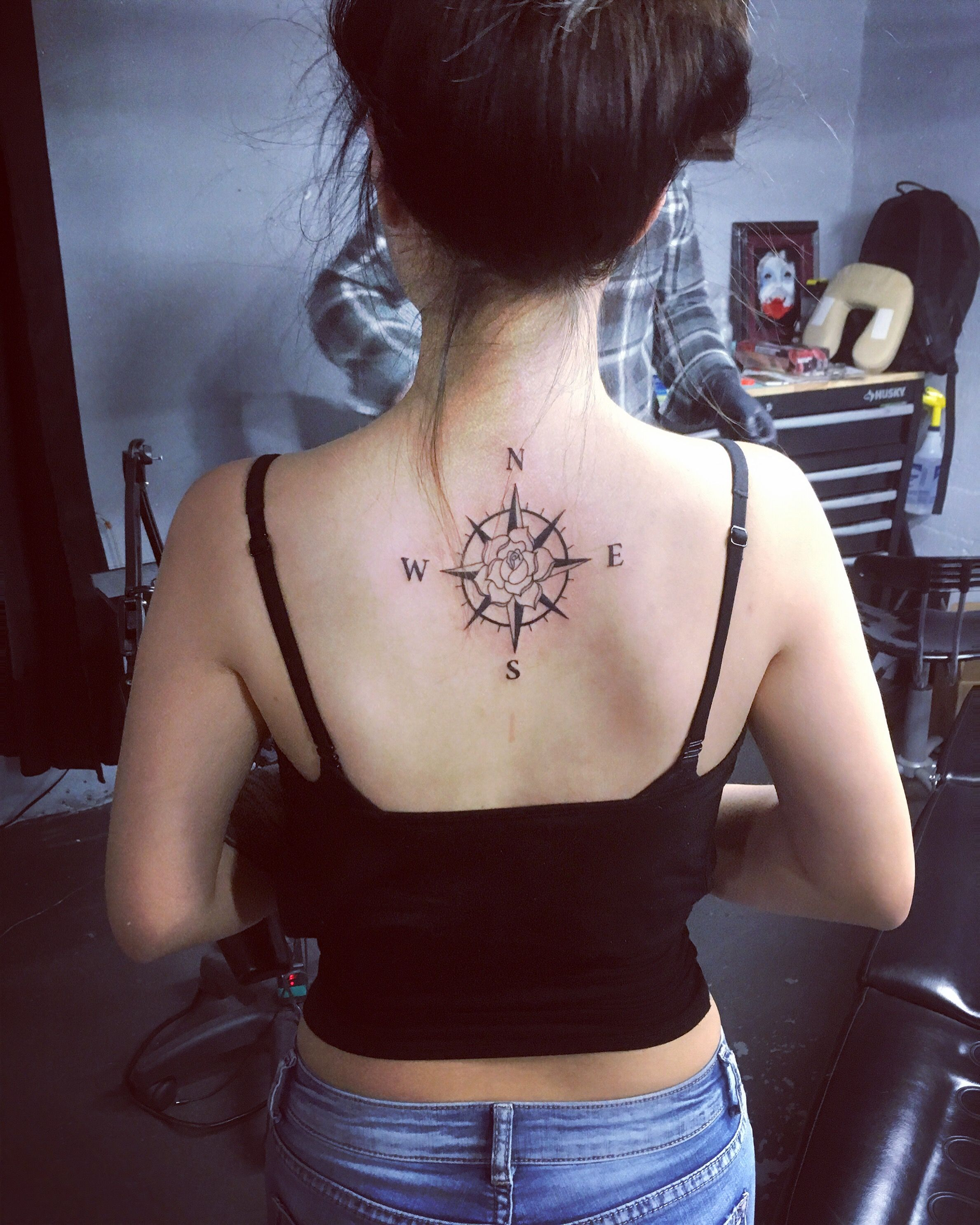 Compass Rose Tattoo Back Neck Small Tattoo Ink Compass Rose with dimensions 2377 X 2971