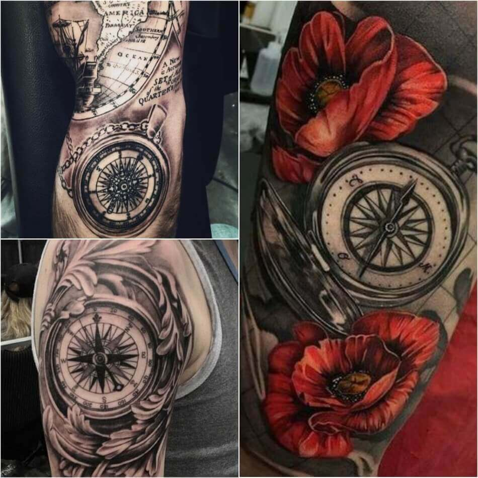 Compass Tattoo Designs Popular Ideas For Compass Tattoos With Meaning with regard to dimensions 950 X 950