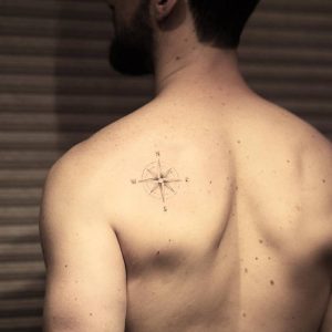 Compass Tattoo On The Left Shoulder Blade inside proportions 1000 X 1000