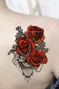 Cool Gothic Shoulder Rose Lace Chandelier Shoulder Tattoo Ideas For in size 900 X 1350