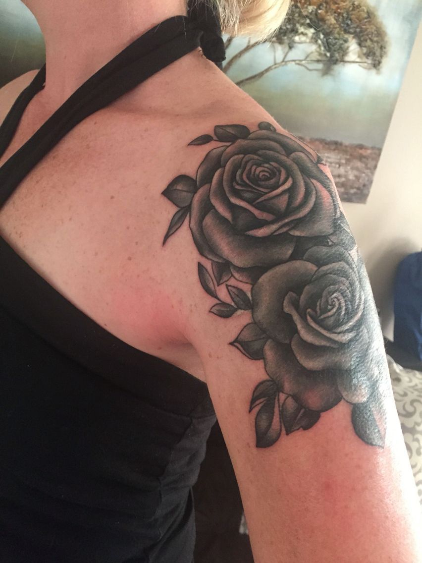Cover Up Love My New Ink Rose Shoulder Cap Tattoo for size 852 X 1136