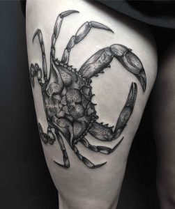 Crab Tattoo On Thigh Tattoo Crab Tattoo Tattoos Cancer Crab Tattoo inside proportions 1080 X 1290