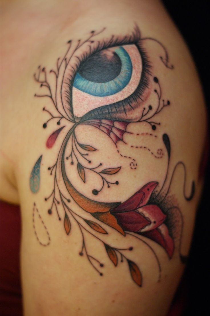 Crying Eye Tattoo On Arm Elegant Eye Tattoo On Shoulder Behind for measurements 736 X 1105