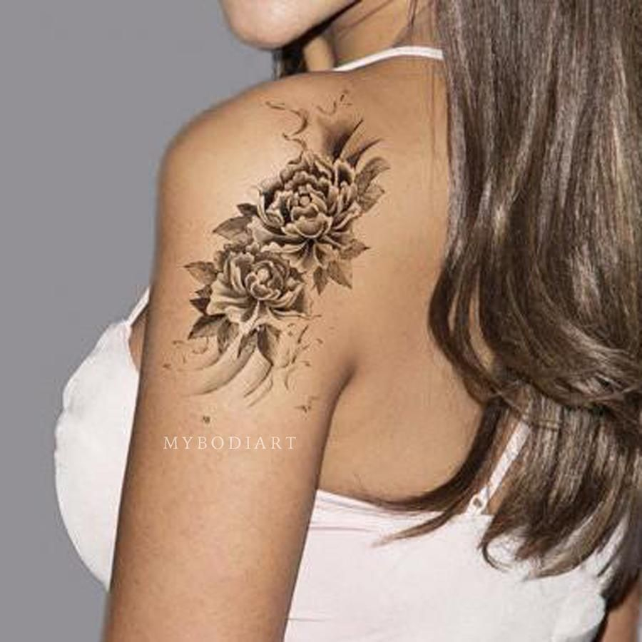 Cute Black Rose Flower Shoulder Tattoo Ideas For Women Ideas De within measurements 900 X 900