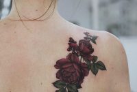 Dark Red Roses Tattoo On Shoulder Blade Body Art Shoulder Tattoo pertaining to size 1080 X 1349