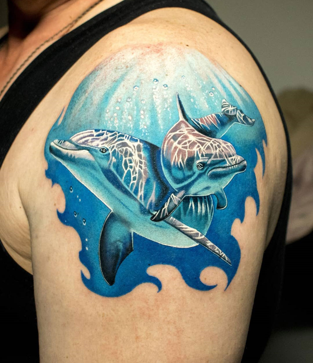 Dolphins Shoulder Tattoo Best Tattoo Design Ideas for proportions 1060 X 1227