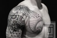 Dotwork Shoulder And Chest Tattoo Charlie Cung Guru Tattoo San intended for measurements 1080 X 810