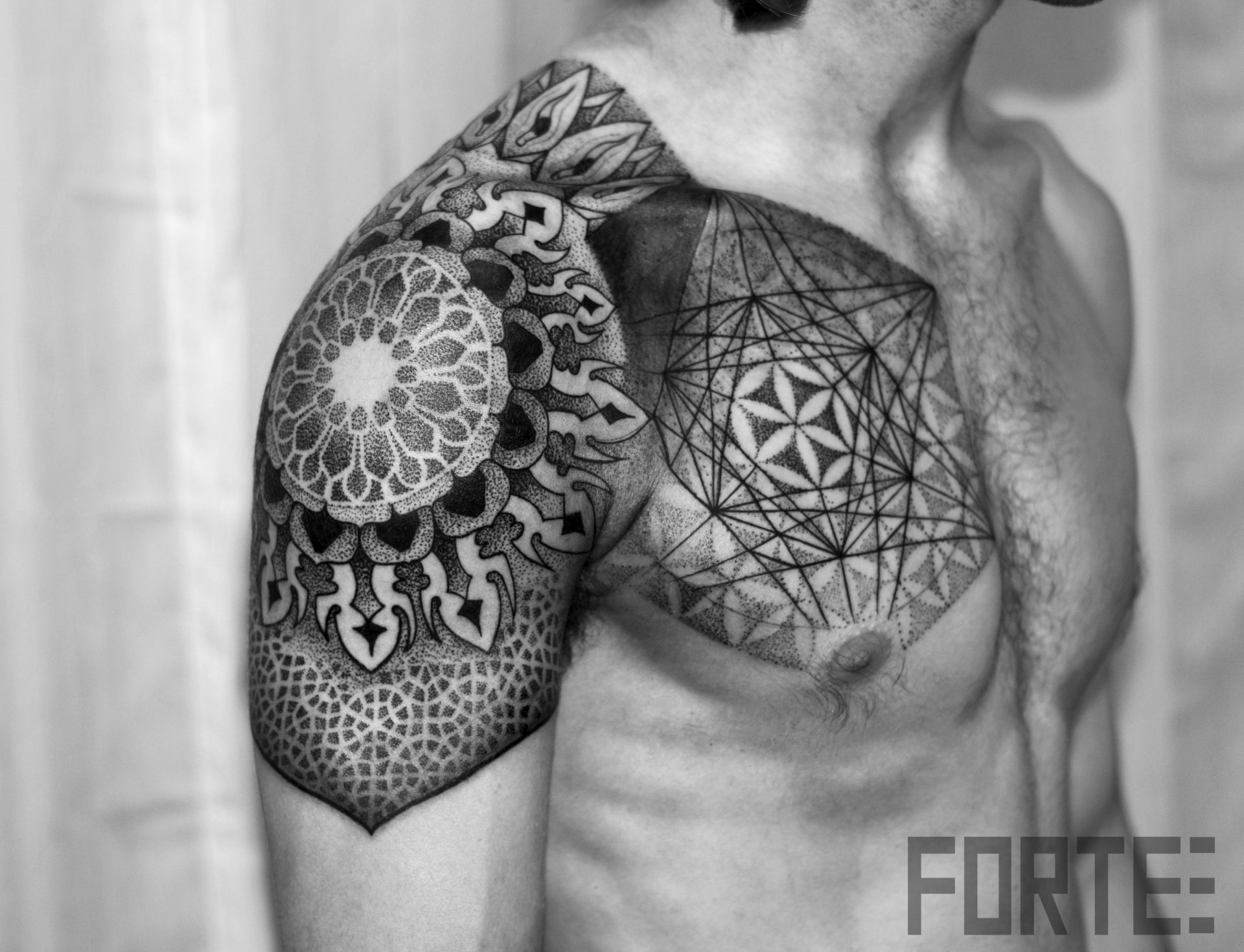 Dotwork Tattoo With Sacred Geometry And Shoulder Tattoo Page 28 with proportions 1920 X 1470