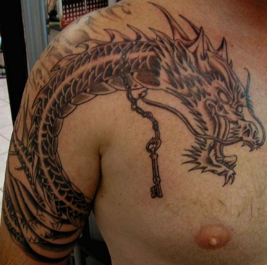 Dragon Tattoo On Chest Designs Ideas And Meaning Tattoos For You pertaining to size 900 X 893