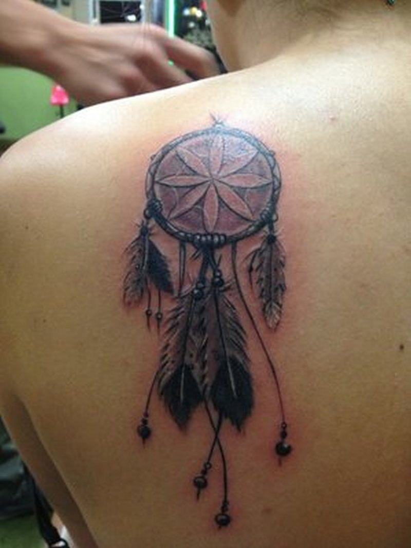 Dream Catcher Tattoo On Left Back Shoulder Tattoos Book 65000 within size 800 X 1067