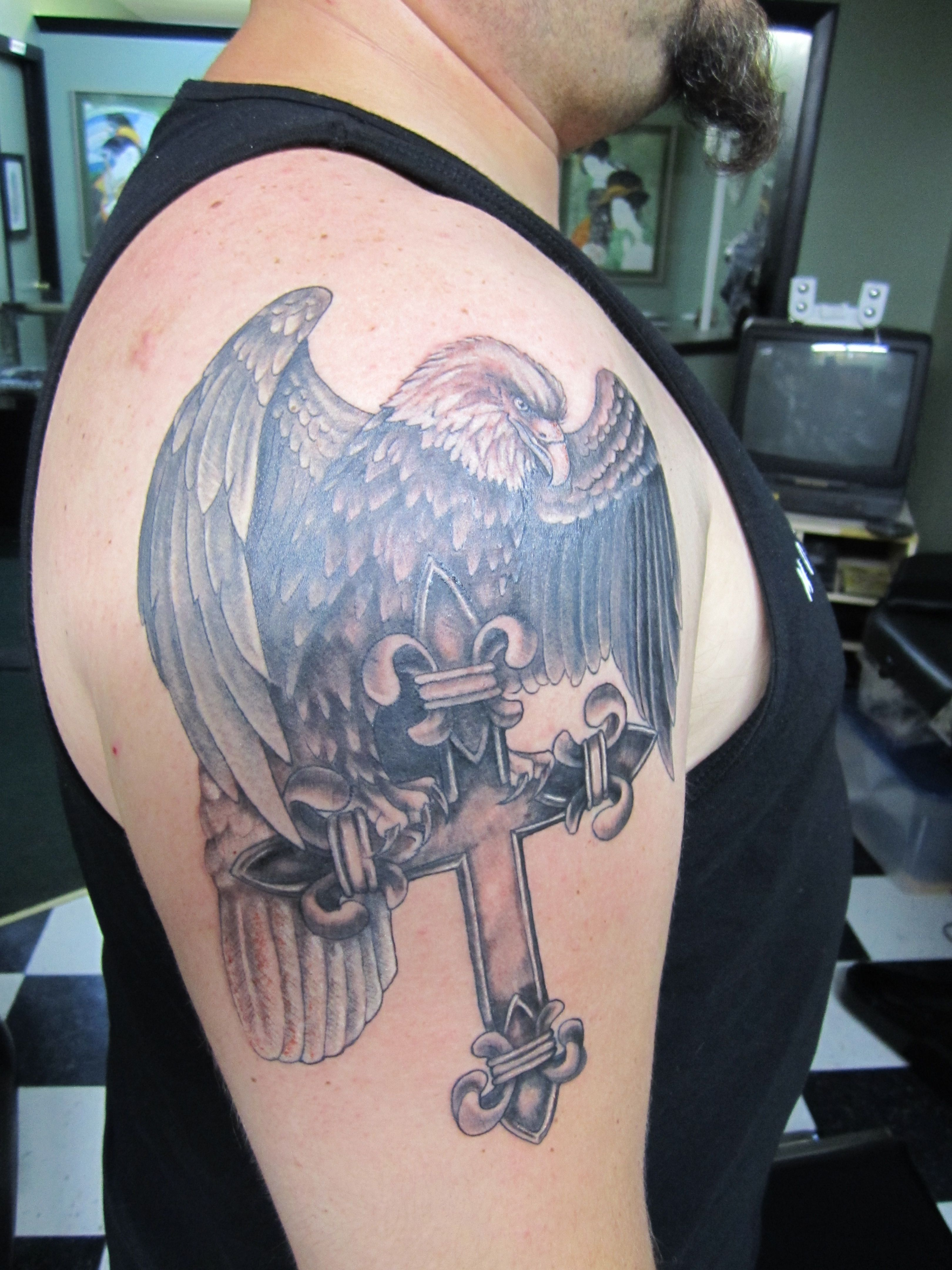 Eagle Cross Tattoo George Carter Green Man Tattoo Com 120 with regard to sizing 3240 X 4320