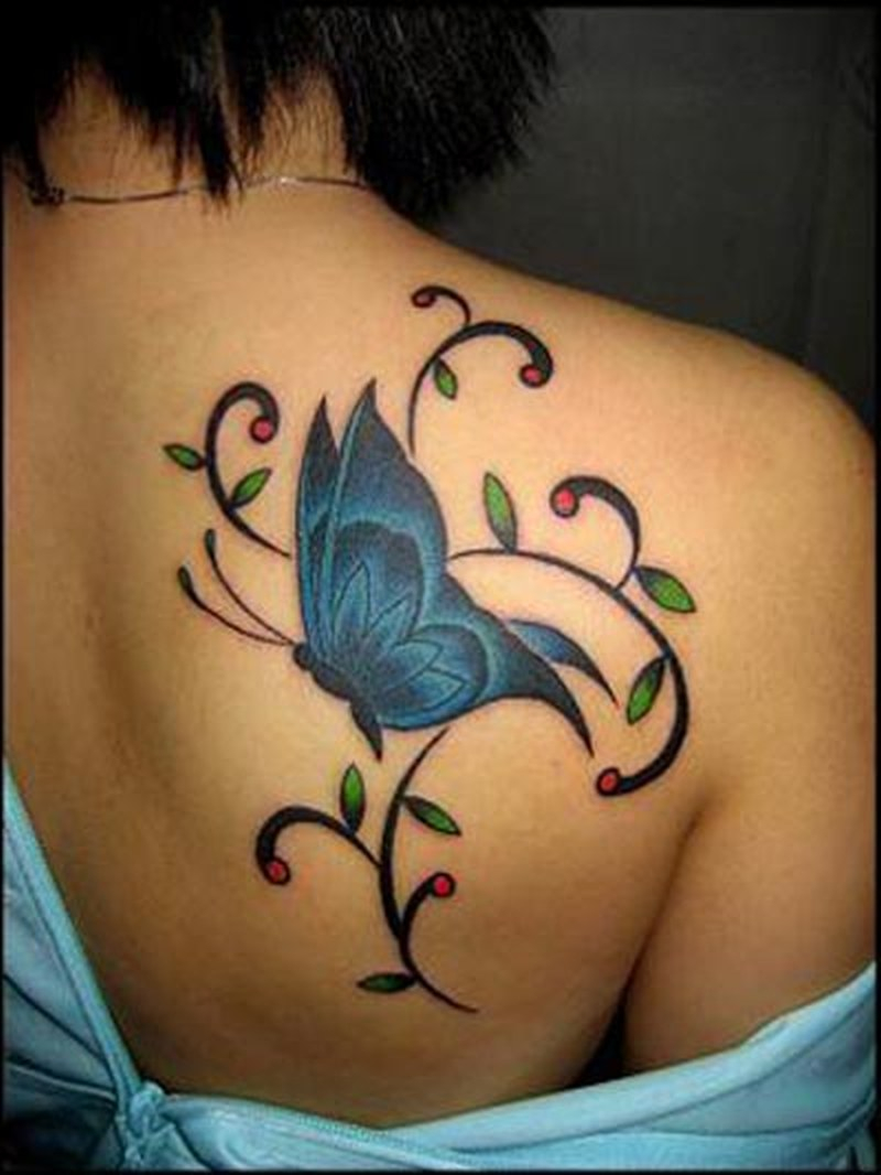 Elegant Butterfly On Back Shoulder Tattoo Tattoos Book 65000 pertaining to proportions 800 X 1066