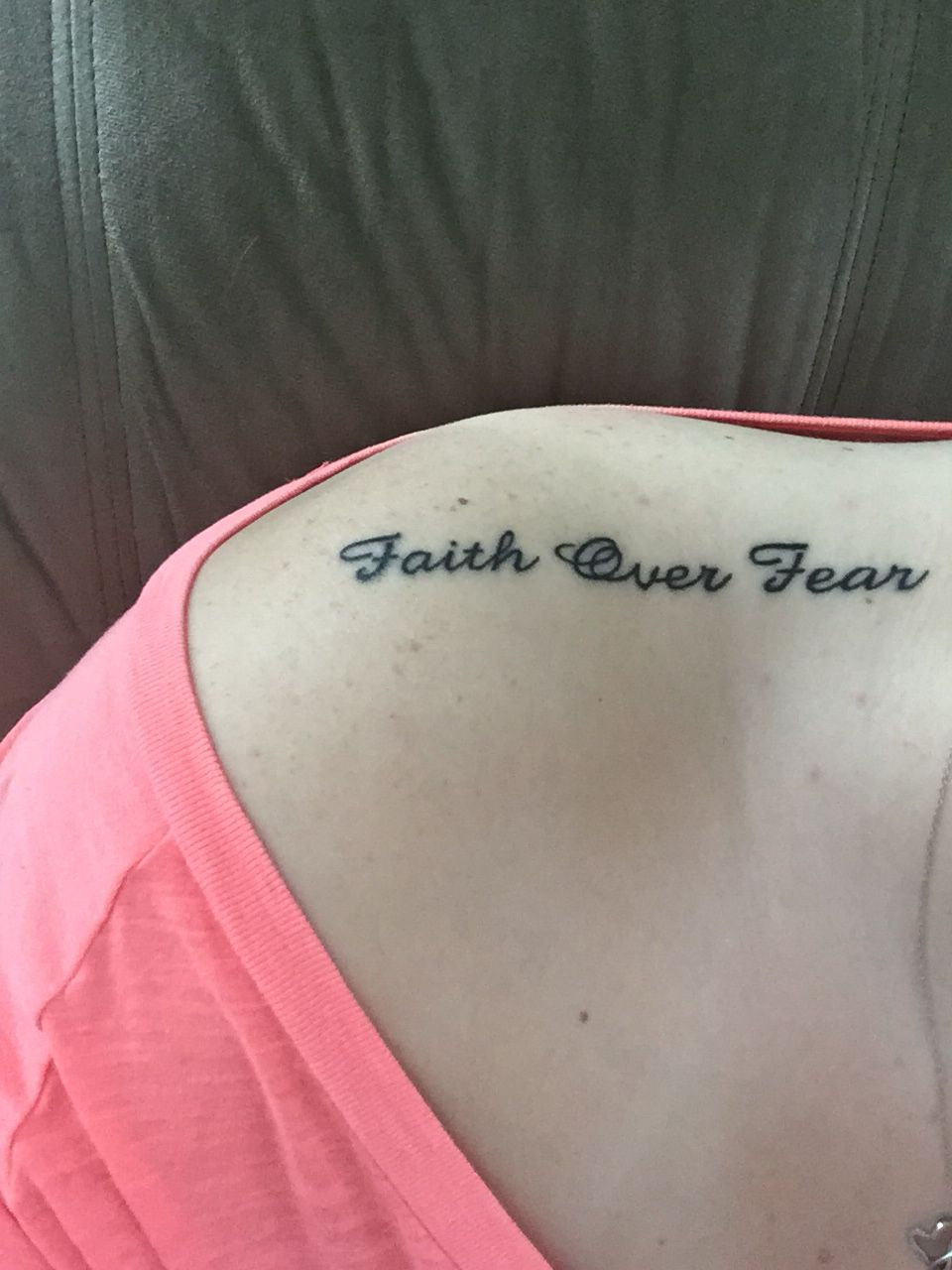 Faith Over Fear On Top Of Shoulder Tattoos Tattoos Fear Tattoo regarding measurements 960 X 1280