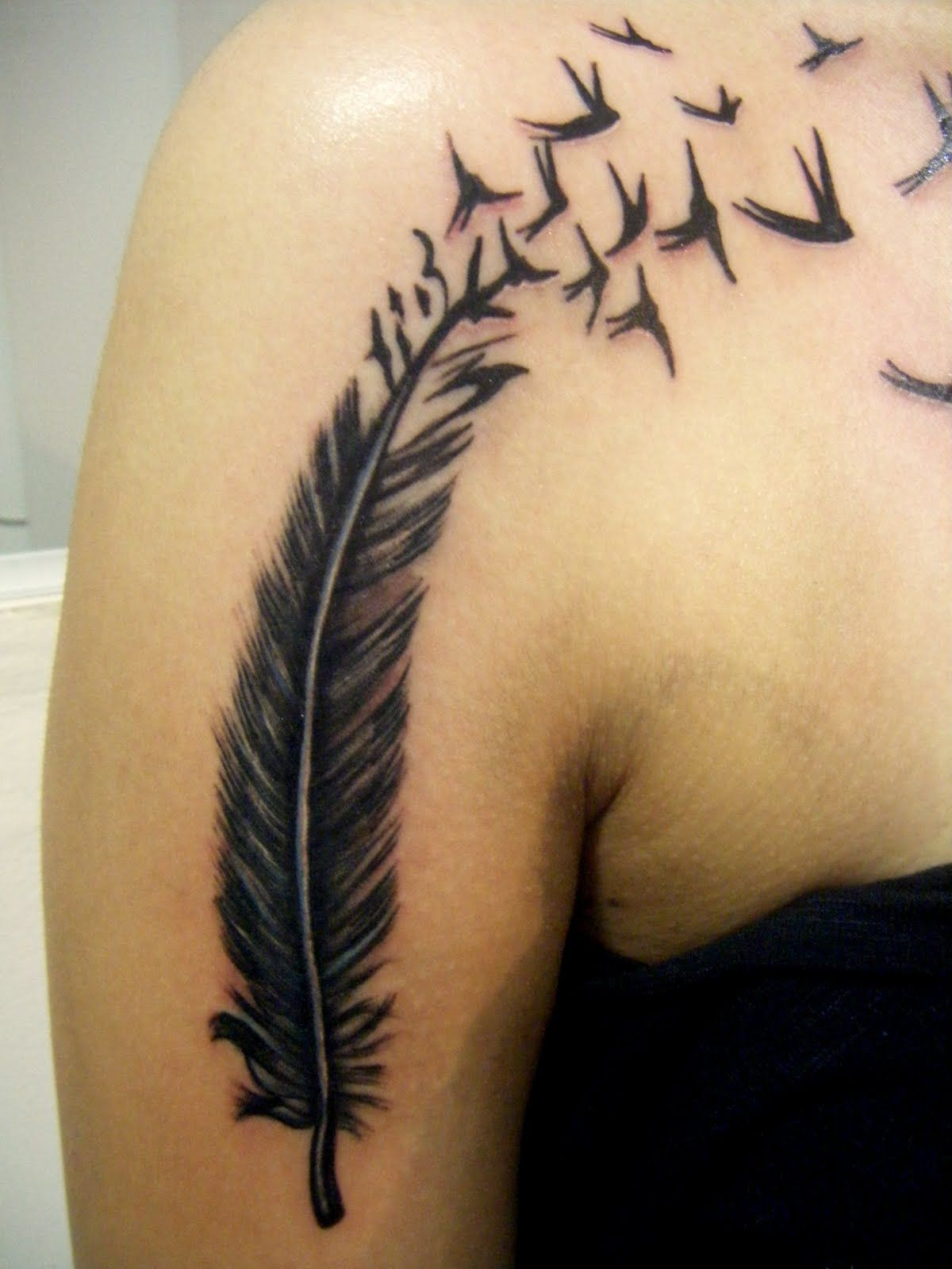 Feather Tattoos Feather Tattoo On His Shoulder Tattoos Tats for size 1200 X 1600