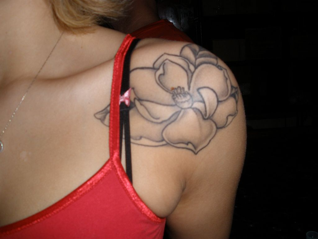 Female Flower Shoulder Tattoo Tattoo Front Shoulder Tattoos intended for size 1024 X 768