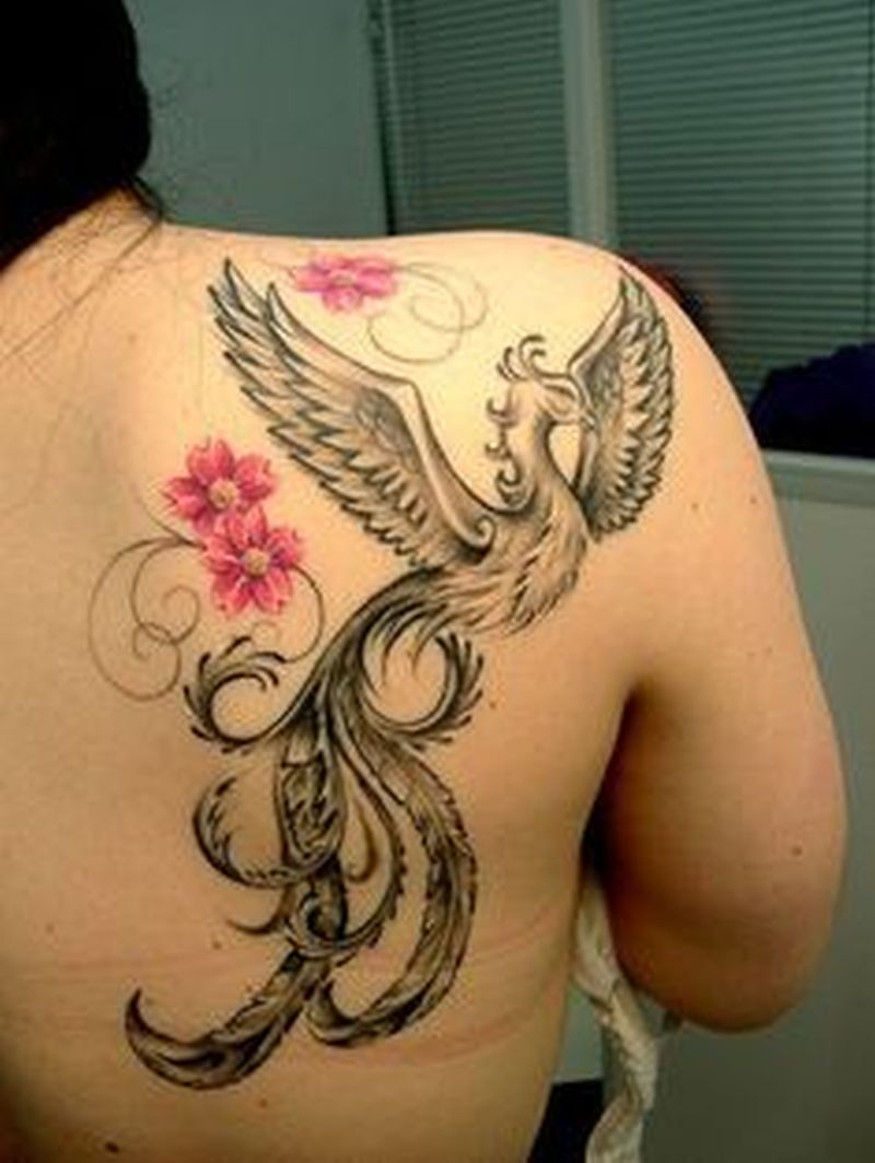 Feminine Phoenix Tattoo On Back Shoulder Tattoos Book 65000 within size 800 X 1064