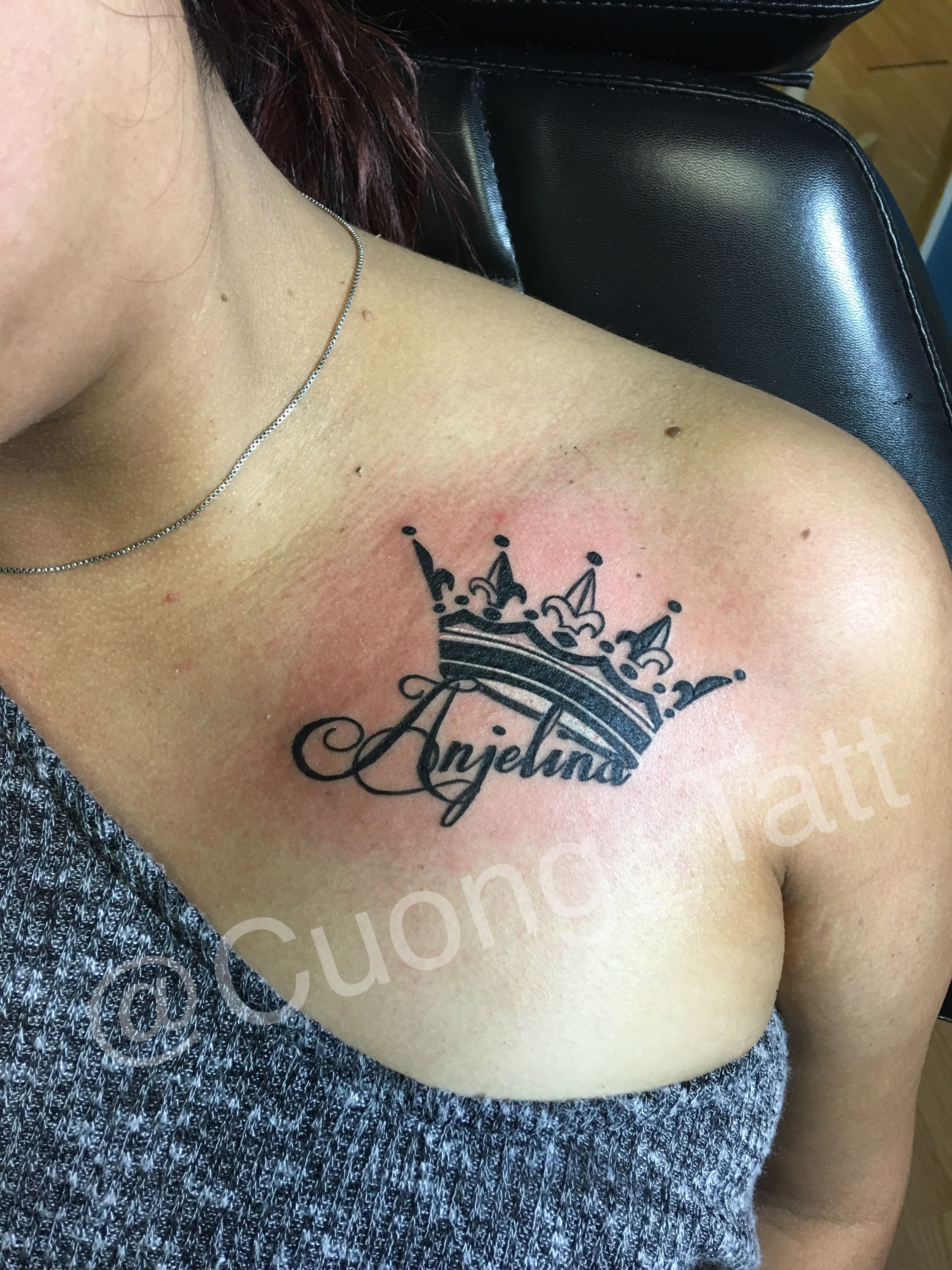 Fine Line Lettering With Crown Tattoo Lettering Style Tattoo with size 3024 X 4032