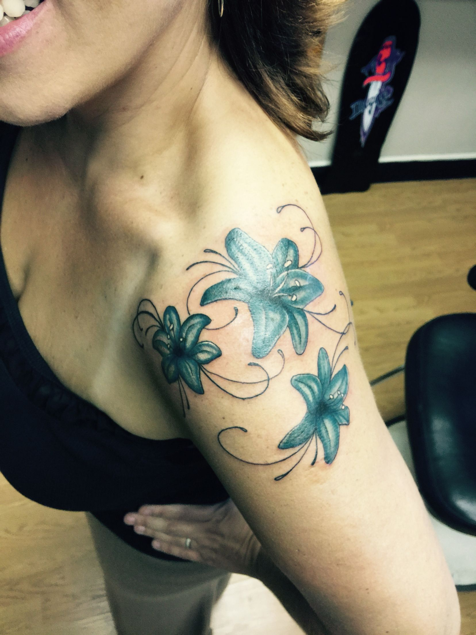 Flower Shoulder Tattoo Lillie Tattoo Tattoo Ideas Flower throughout proportions 1656 X 2208
