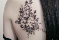 Flowers And Bird Tattoo On Shoulder Blade For Girls Body Art in sizing 1080 X 1080