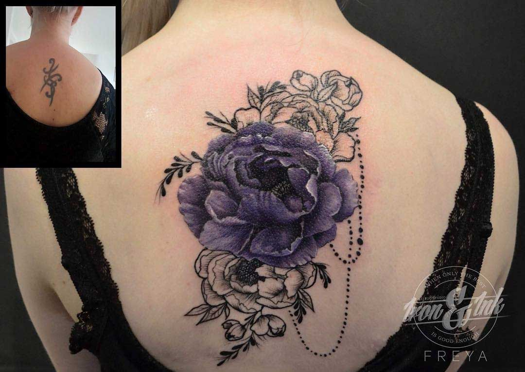 Flowers Tattoo Cover Up On Back Tattoos Cover Tattoo Cover Up for dimensions 1080 X 765
