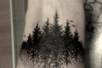 Flying Birds And Moon With Forest Tree Tattoo On Shoulder Black And inside dimensions 1024 X 2173