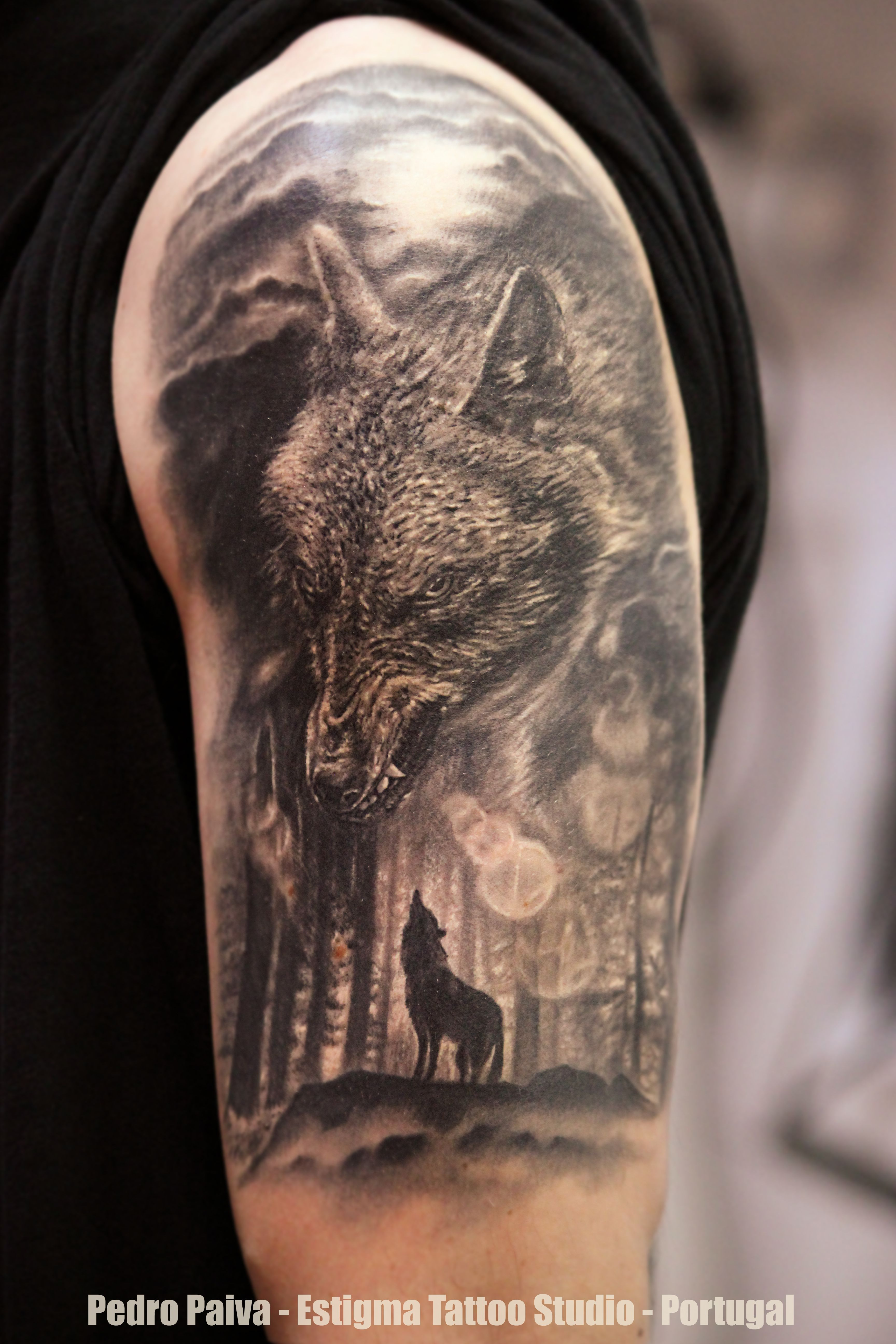Forest Tattoo Leg Wolf Tattoo Forest Moon Tattoo Forest Tattoos throughout proportions 3456 X 5184