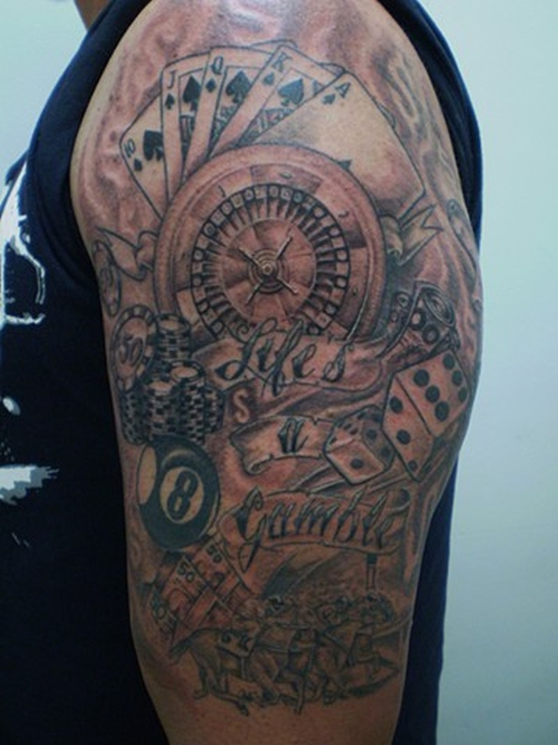 Gambling Tattoo Designs On Left Arm Tattoos Book 65000 Tattoos pertaining to measurements 800 X 1067
