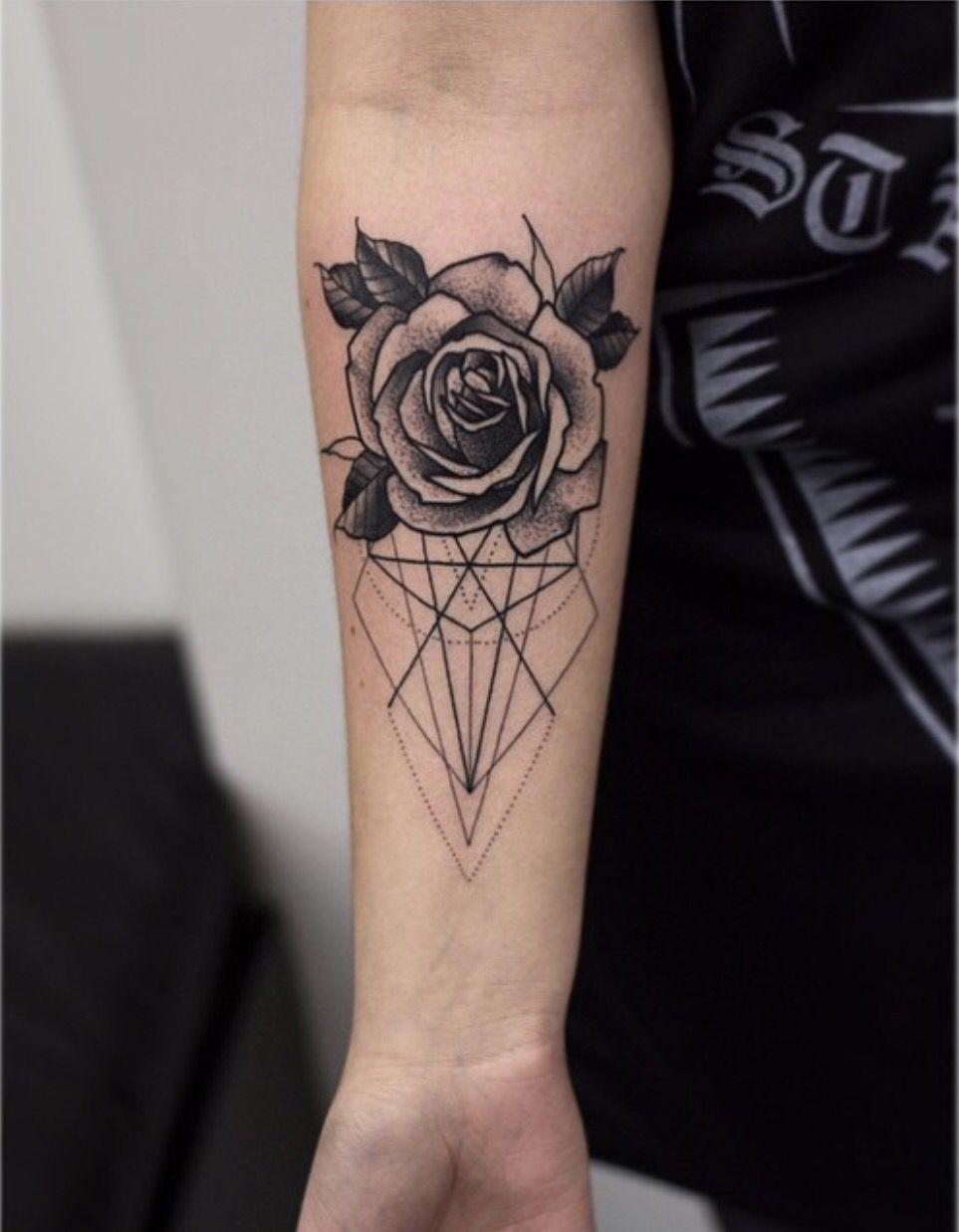 Geometric And Flower Tattoo Ink Geometric Rose Tattoo Tattoos inside proportions 963 X 1237