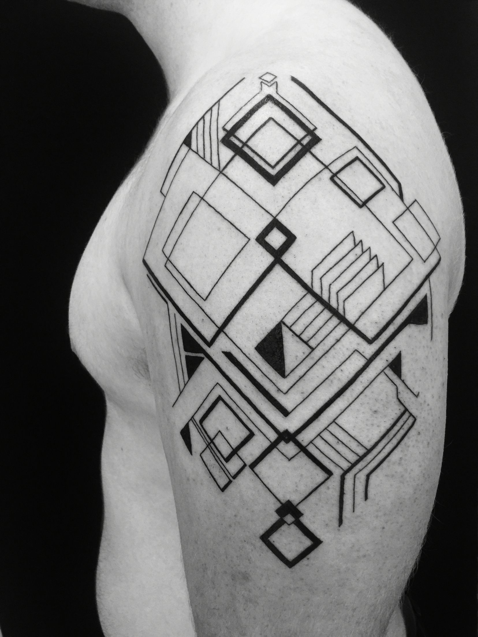 Geometric Linework Shoulder Tattoo Design Tattoo Geometric inside measurements 1656 X 2208