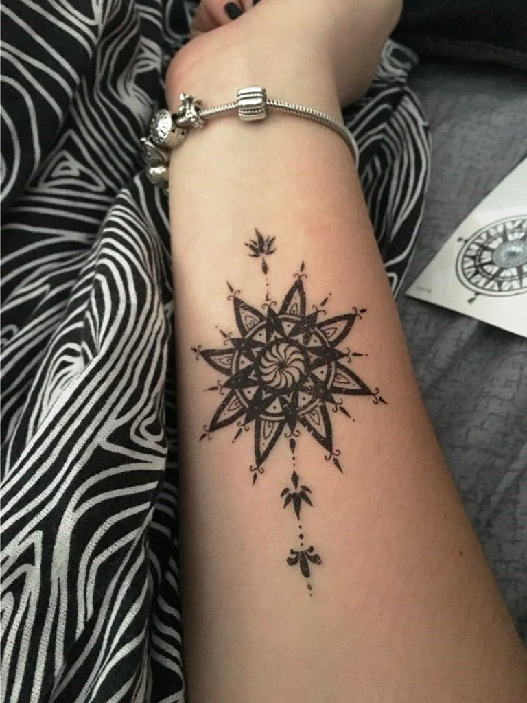 Geometric Mandala Sun Wrist Tattoo Ideas For Women Bohemian Boho in sizing 768 X 1024