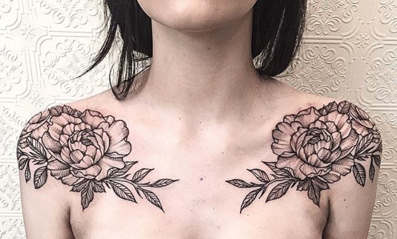 Geometric Tattoos Shoulder Peonies Johnotattooer On Instagram pertaining to proportions 1280 X 770