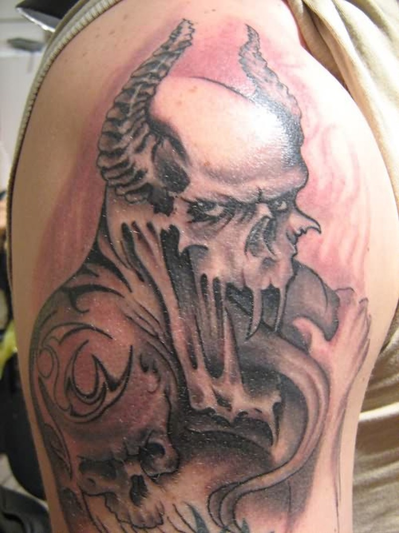 Gothic Demon Tattoo On Shoulder Tattoos Book 65000 Tattoos Designs intended for size 800 X 1067