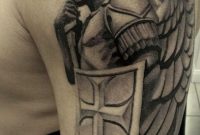 Guardian Angel With Shield Tattoo On Shoulder Tattoos Guardian throughout dimensions 800 X 1210