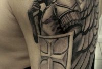 Guardian Angel With Shield Tattoo On Shoulder Tattoos Guardian with regard to measurements 800 X 1210