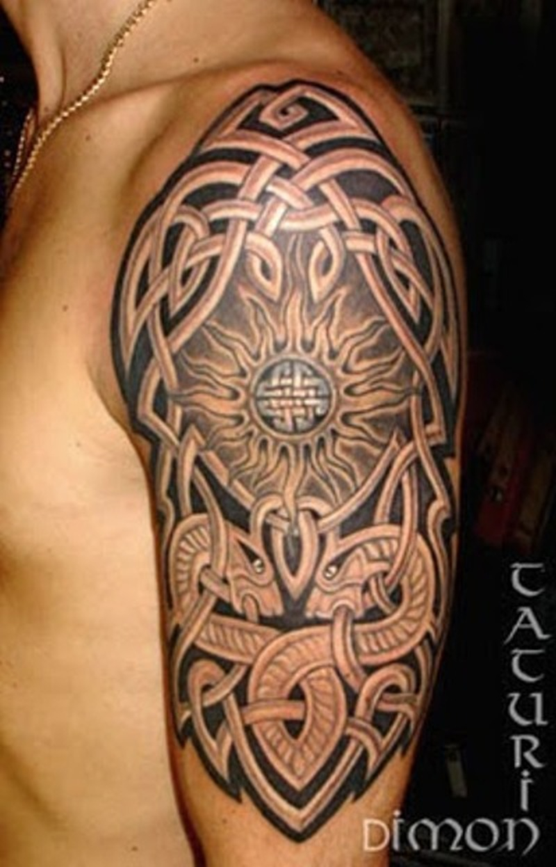 Half Sleeve Celtic Tattoo Design For Men Tattoos Book 65000 in size 800 X 1246
