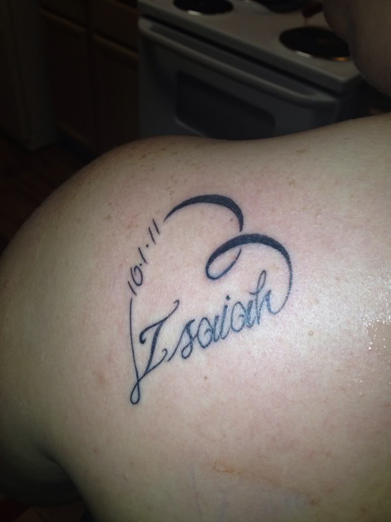 Heart Name Tattoo On Shoulder Tattoo Ideas for dimensions 768 X 1024