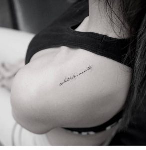 Her Words Tattoo Lettering Word Tattoos Shoulder Tattoo Words regarding sizing 978 X 1000