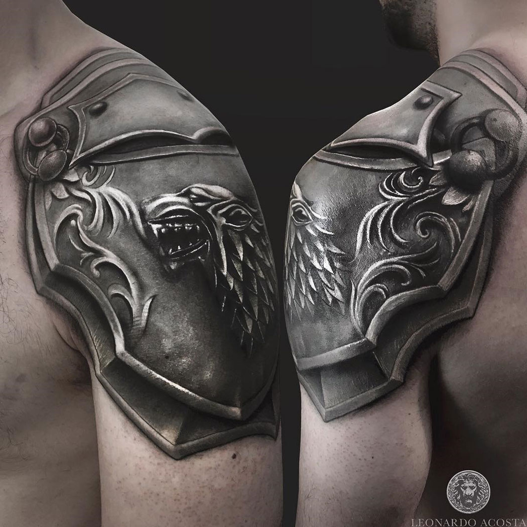 House Of Stark Shoulder Armour Game Of Thrones Best Tattoo Design in dimensions 1050 X 1050